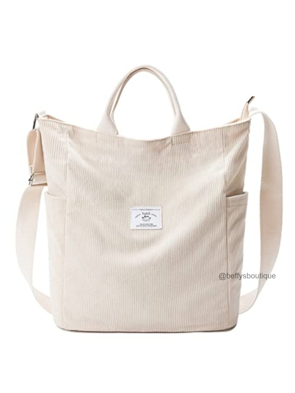 Corduroy Tote Bag Large Slouchy Hobo Messenger Crossbody Adjustable Strap